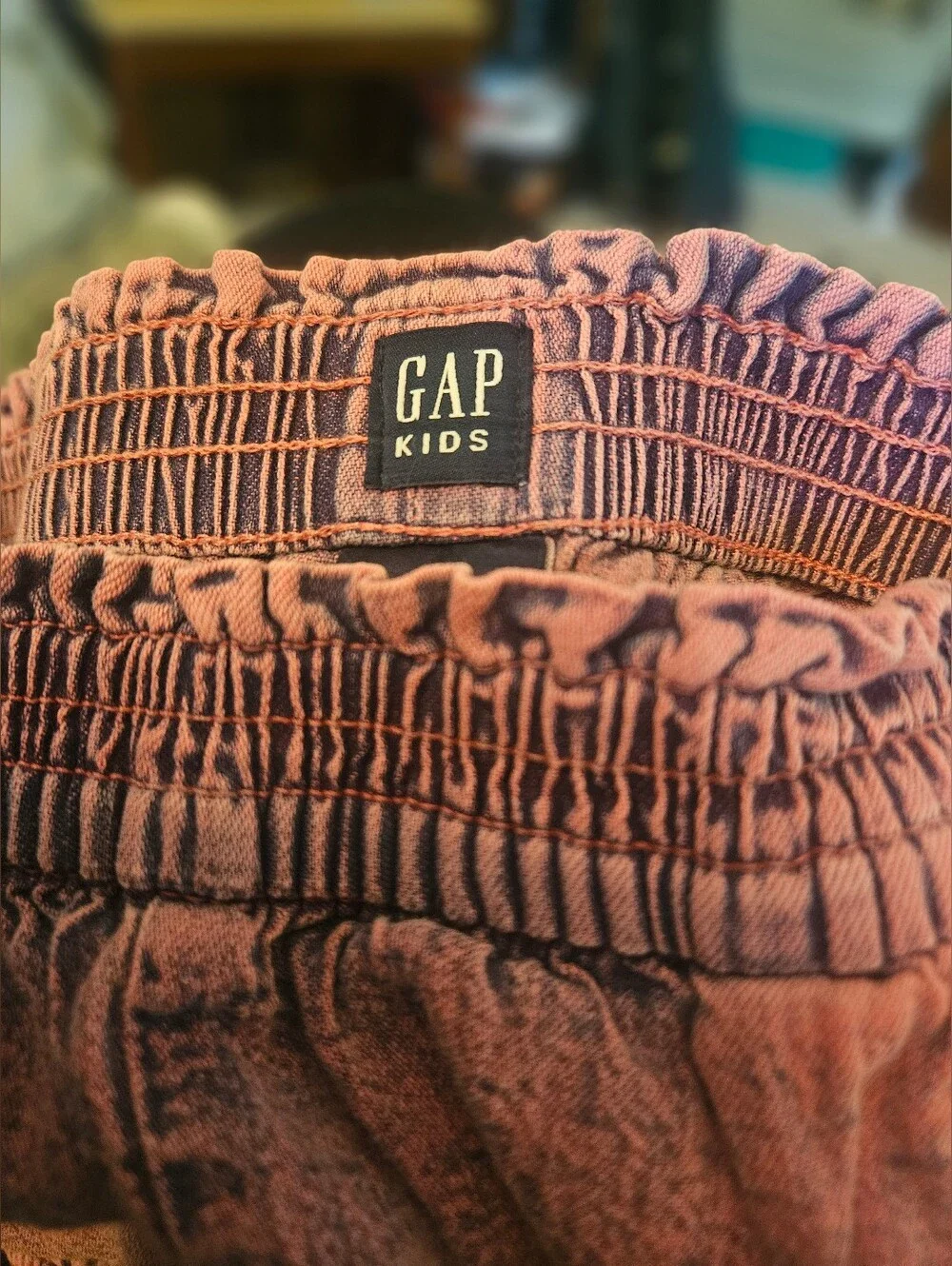 Gap Kids Girls Pink Acid Wash Denim Easy Shorts Pull-On Elastic Waist Size Med/8